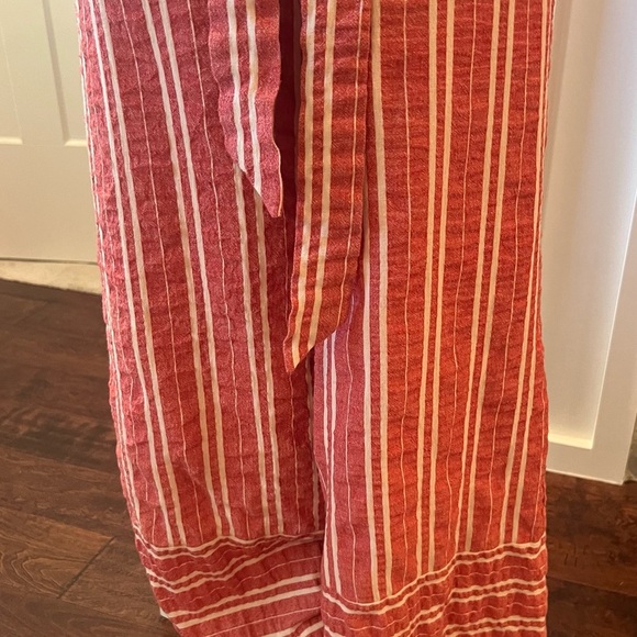 Ett:Twa Anthropologie Red  and White Striped Jumpsuit Size XS 100% Linen - Picture 4 of 11